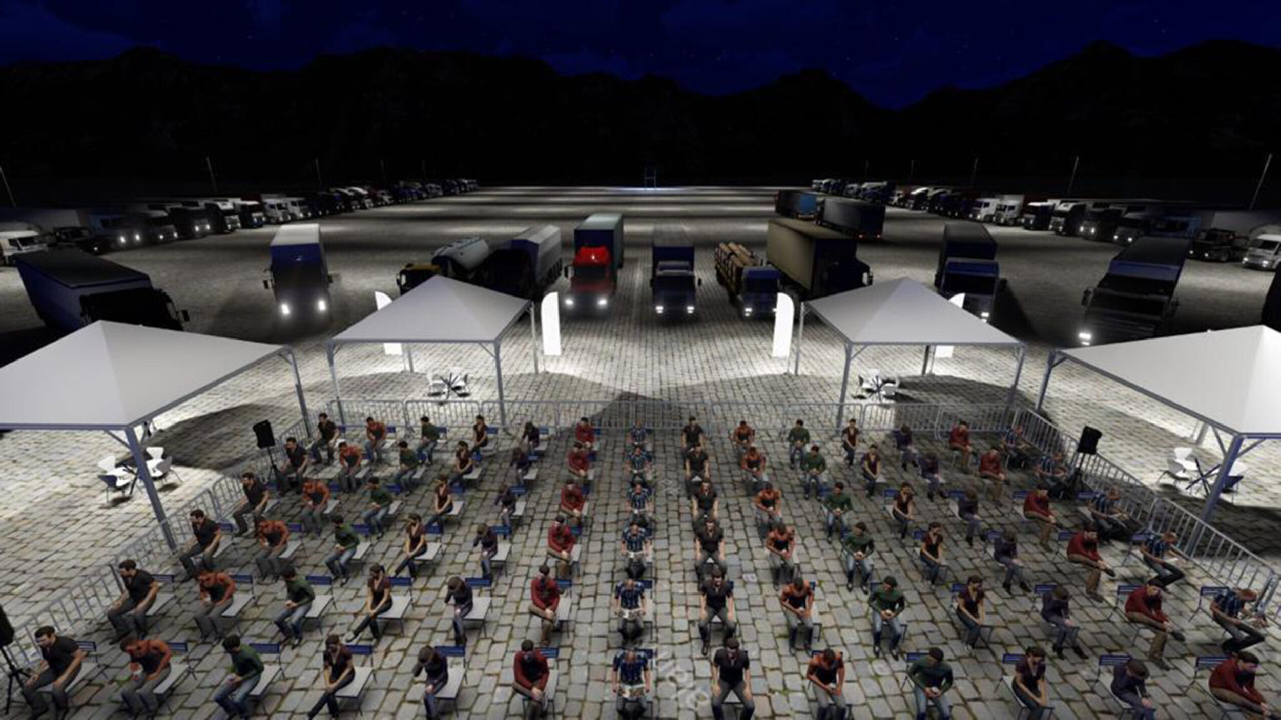 Cine Drive In para caminhoneiros