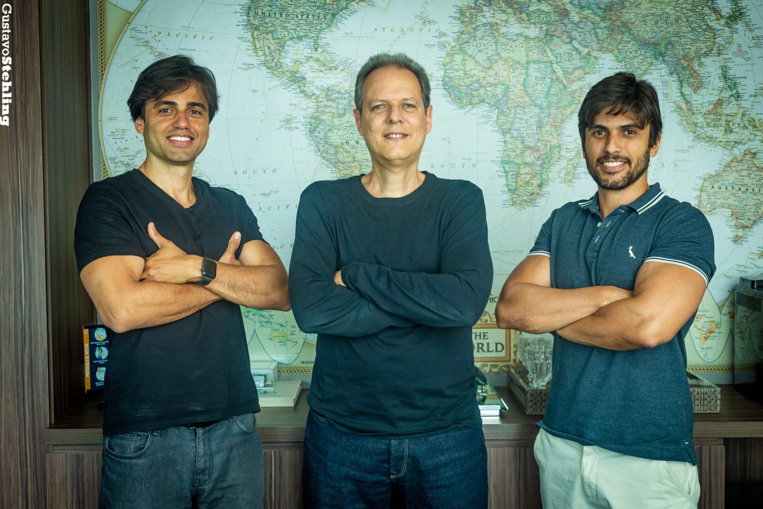 Os sócios Leonardo Lima, Roberto Azevedo e Eduardo Maia (da esquerda para a direita) – Crédito: Gustavo Stehling