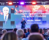 Ex-presidente Michel Temer faz abertura da Logistique 2024 e fala com otimismo sobre o Brasil