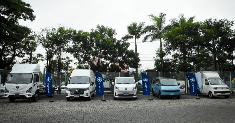 Veículos comerciais elétricos avançam no Brasil com sete novos modelos da Foton