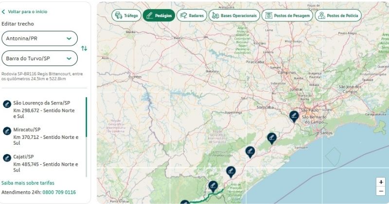 Arteris lança mapas interativos com condições de tráfego em tempo real