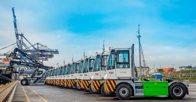 DP World recebe novos equipamentos elétricos e amplia operação no Porto de Santos