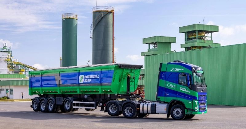 Grupo Potencial adquire 31 caminhões Volvo FH B100 Flex para rodar com biodiesel puro